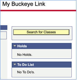 Screenshot image of the Buckeyelink login screen where the To Do List is located.