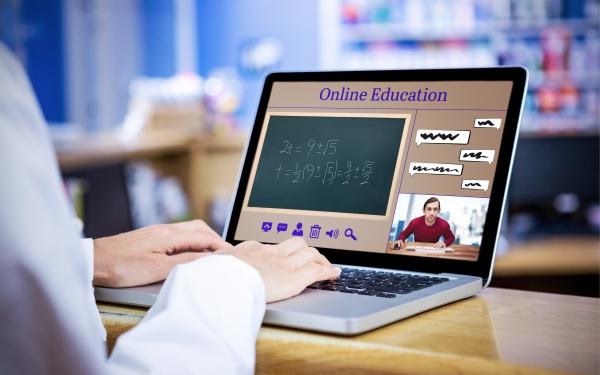student working with an online math tool
