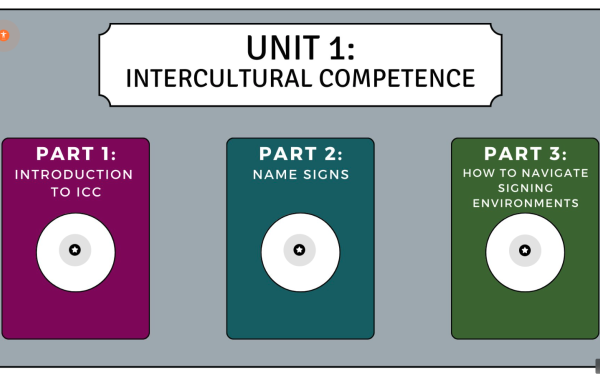 This screen shot shows a view of the ASL 1101 Unit 2 ICC landing page. 